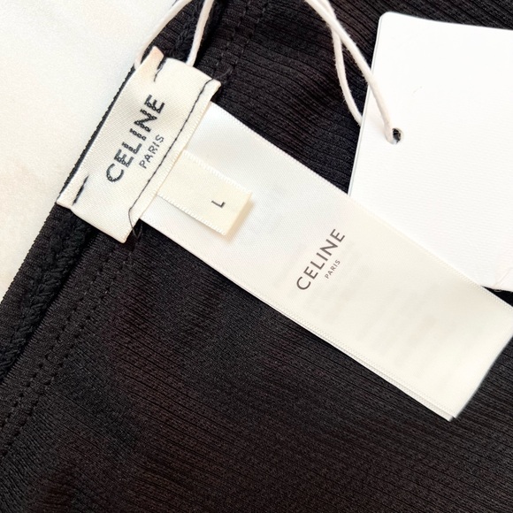 🆕 CELINE Ribbed Cheeky Bikini Swim Bottom Women Large Black - Picture 5 of 9